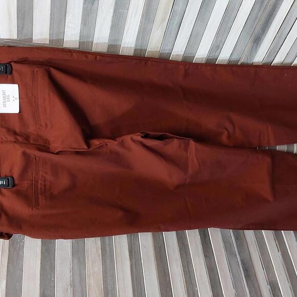 High Rise Straight Leg Rust Pants | Future Collective | 16 - Picture 8 of 12